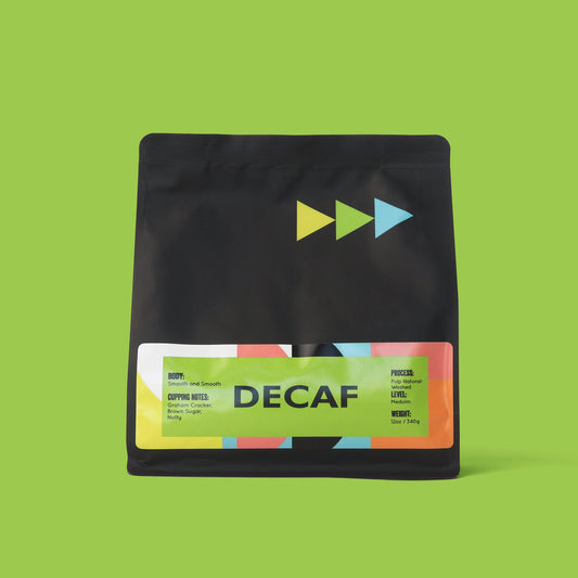 Mexico decaf coffee 12oz — Swiss Water Process, whole bean, 3 Arrows Coffee